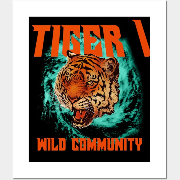 tiger 1 wild community Wall Art by designs for your dreams